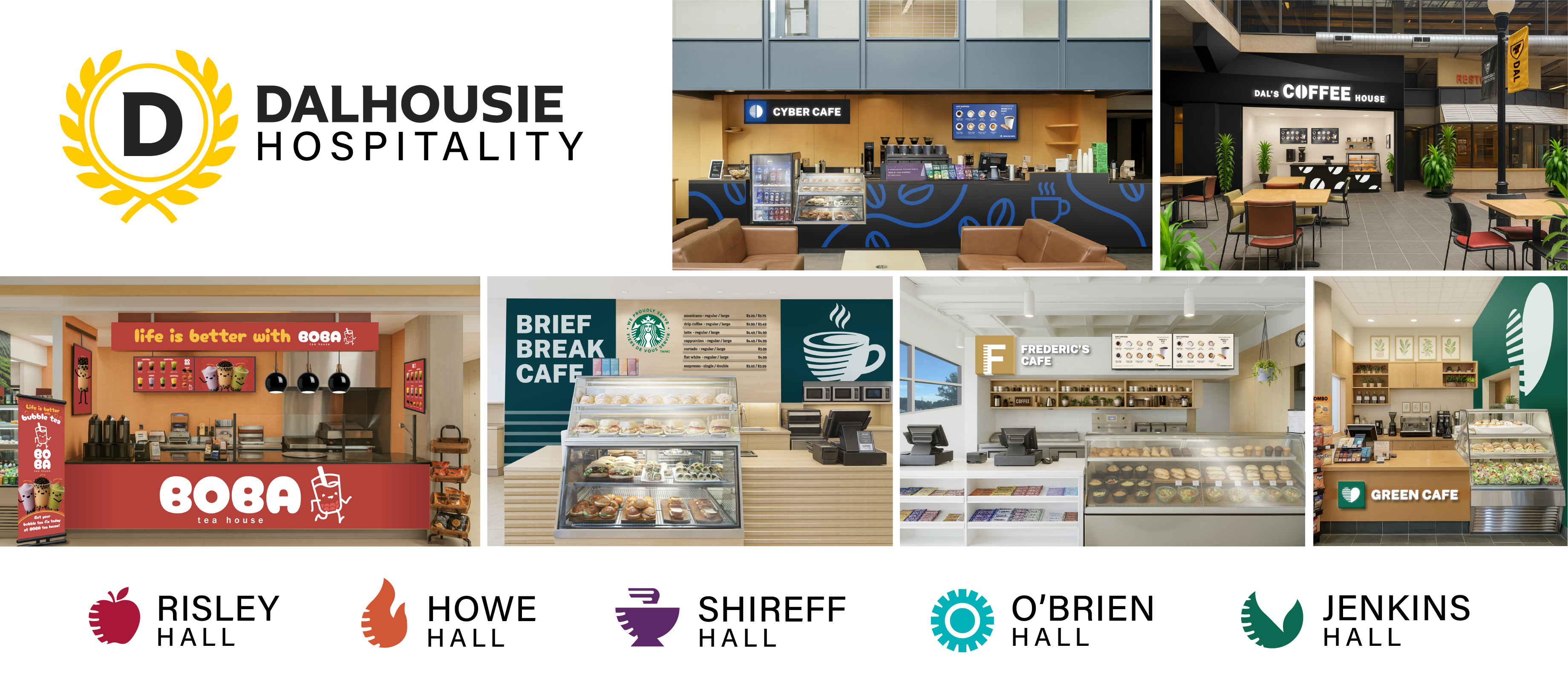 Dalhousie University multi-venue hospitality brand system